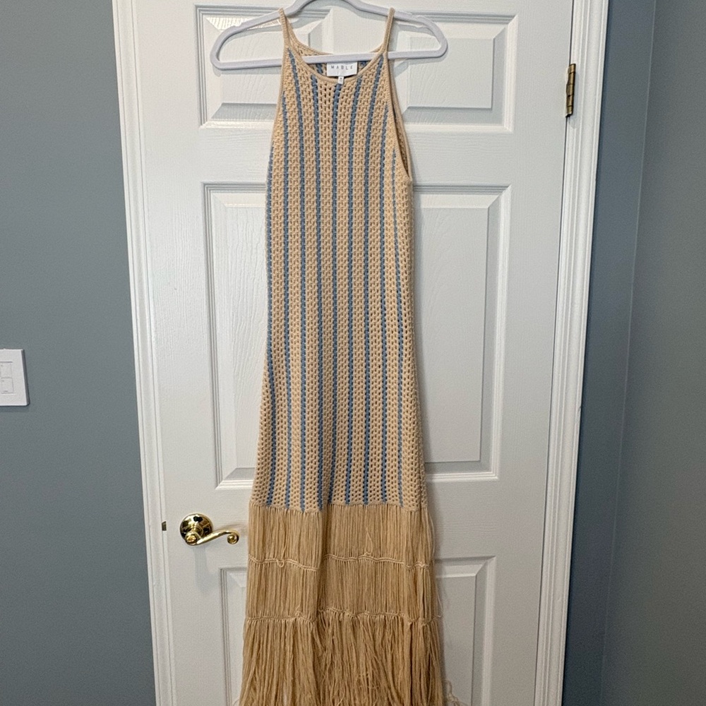 MABLE Crochet Fringe Maxi Dress – Size Medium – Worn 1x - Picture 5 of 5
